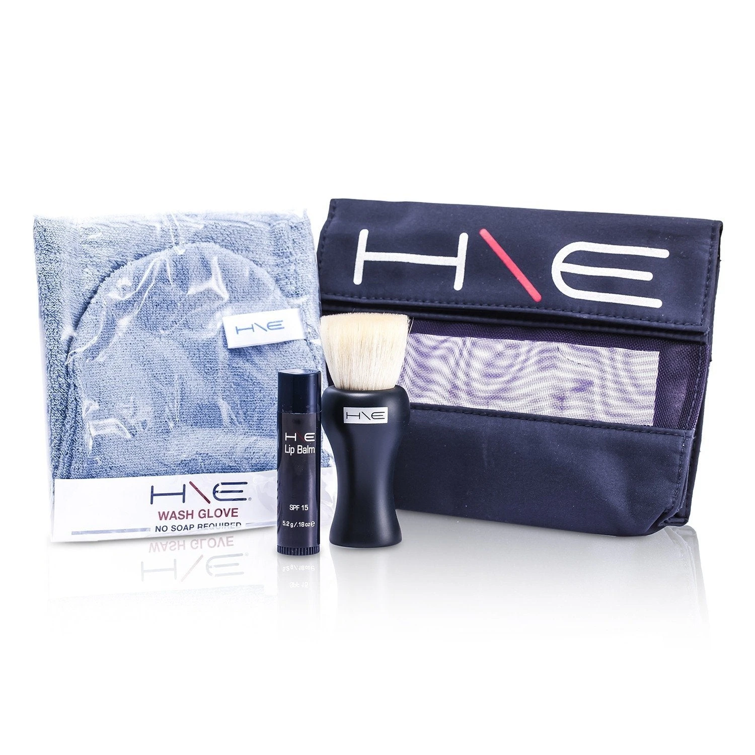 Jane Iredale HE Minerals Kit: Lip Balm SPF 15 + Facial Brush + Wash Glove + Bag 3pcs+1bag 3 Jane Iredale HE Minerals Kit: Lip Balm SPF 15 + Facial Brush + Wash Glove + Bag 3pcs+1bag