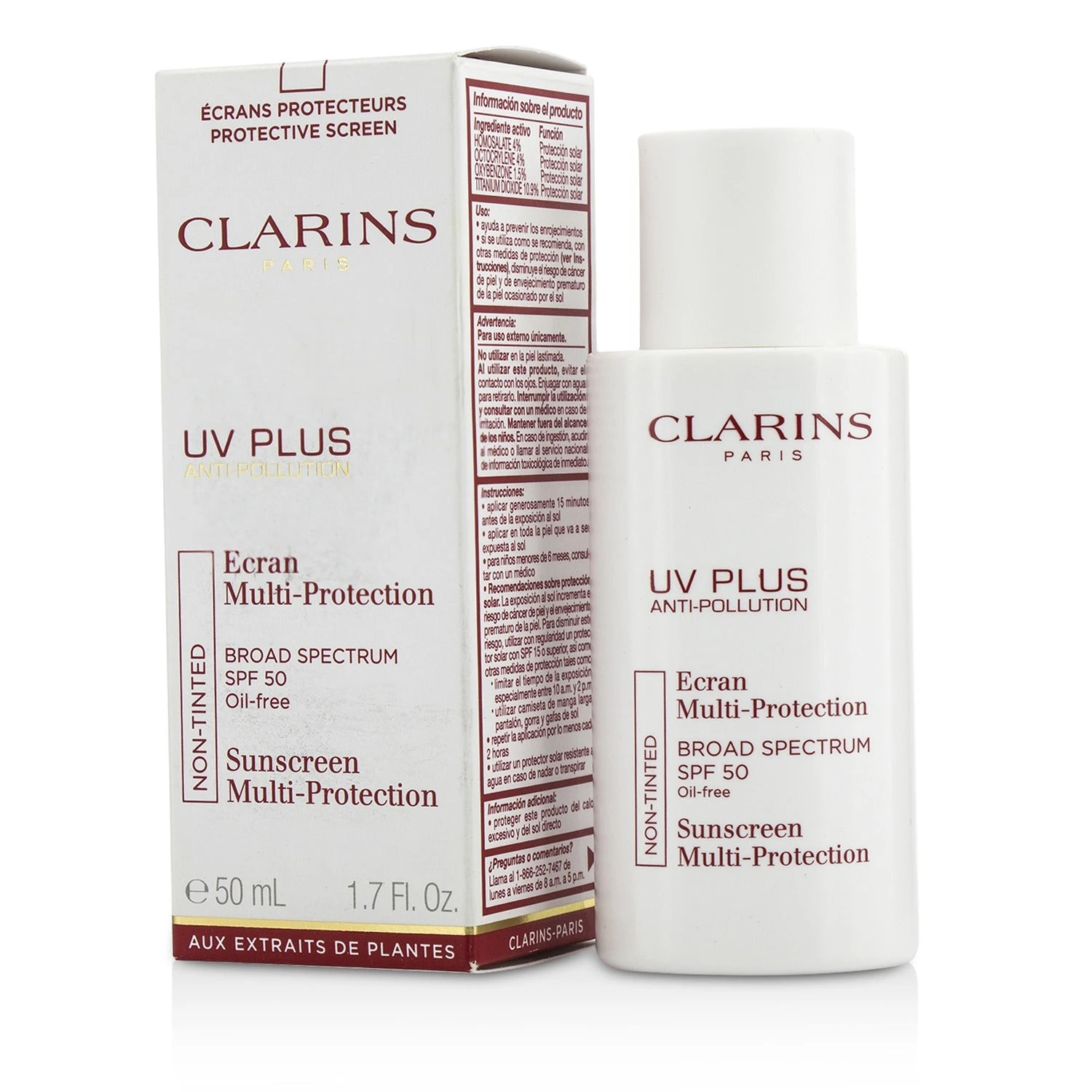 Clarins UV Plus Anti-Pollution Sunscreen Multi-Protection SPF 50 - Non Tinted 50ml/1.7oz 3 Clarins UV Plus Anti-Pollution Sunscreen Multi-Protection SPF 50 - Non Tinted 50ml/1.7oz
