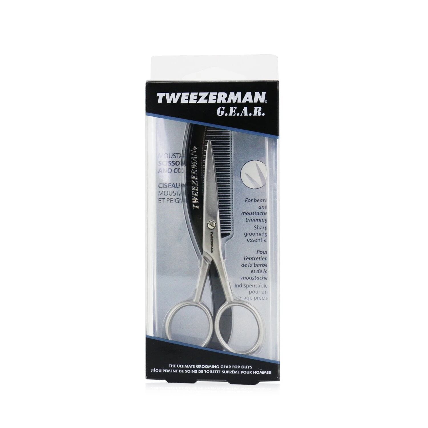 Tweezerman Moustache Scissors & Comb (For Beard & Moustache Trimming) 2pcs 3 Tweezerman Moustache Scissors & Comb (For Beard & Moustache Trimming) 2pcs