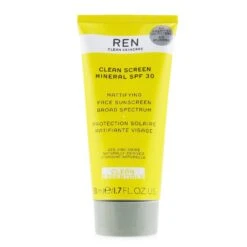 Ren Clean Essentials Clean Sreen Mineral SPF 30 Mattifying Face Sunscreen Broad Spectrum (High Protection) 50ml/1.7oz -Baxt Beauty Shop 24999500001 1