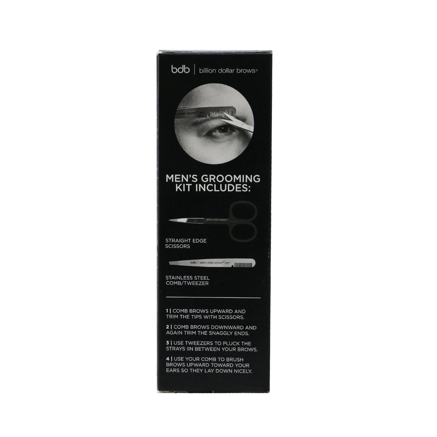 Billion Dollar Brows Men's Grooming Kit: Stainless Steel Comb/Tweezer + Straight Edge Scissor 2pcs 5 Billion Dollar Brows Men's Grooming Kit: Stainless Steel Comb/Tweezer + Straight Edge Scissor 2pcs - Image 3