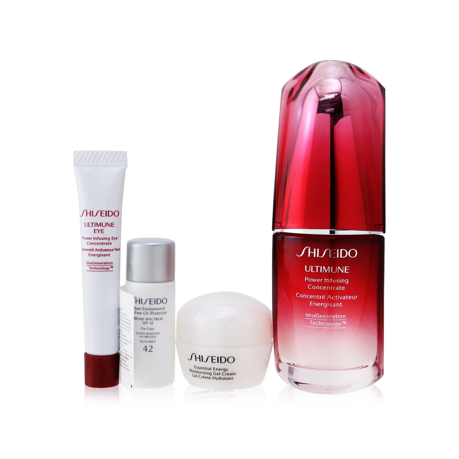 Shiseido Ultimate Hydrating Glow Set: Ultimune Power Infusing Concentrate 30ml + Moisturizing Gel Cream 10ml + Eye Concentrate 5ml + SPF 42 Sunscreen 7ml 4pcs 3 Shiseido Ultimate Hydrating Glow Set: Ultimune Power Infusing Concentrate 30ml + Moisturizing Gel Cream 10ml + Eye Concentrate 5ml + SPF 42 Sunscreen 7ml 4pcs