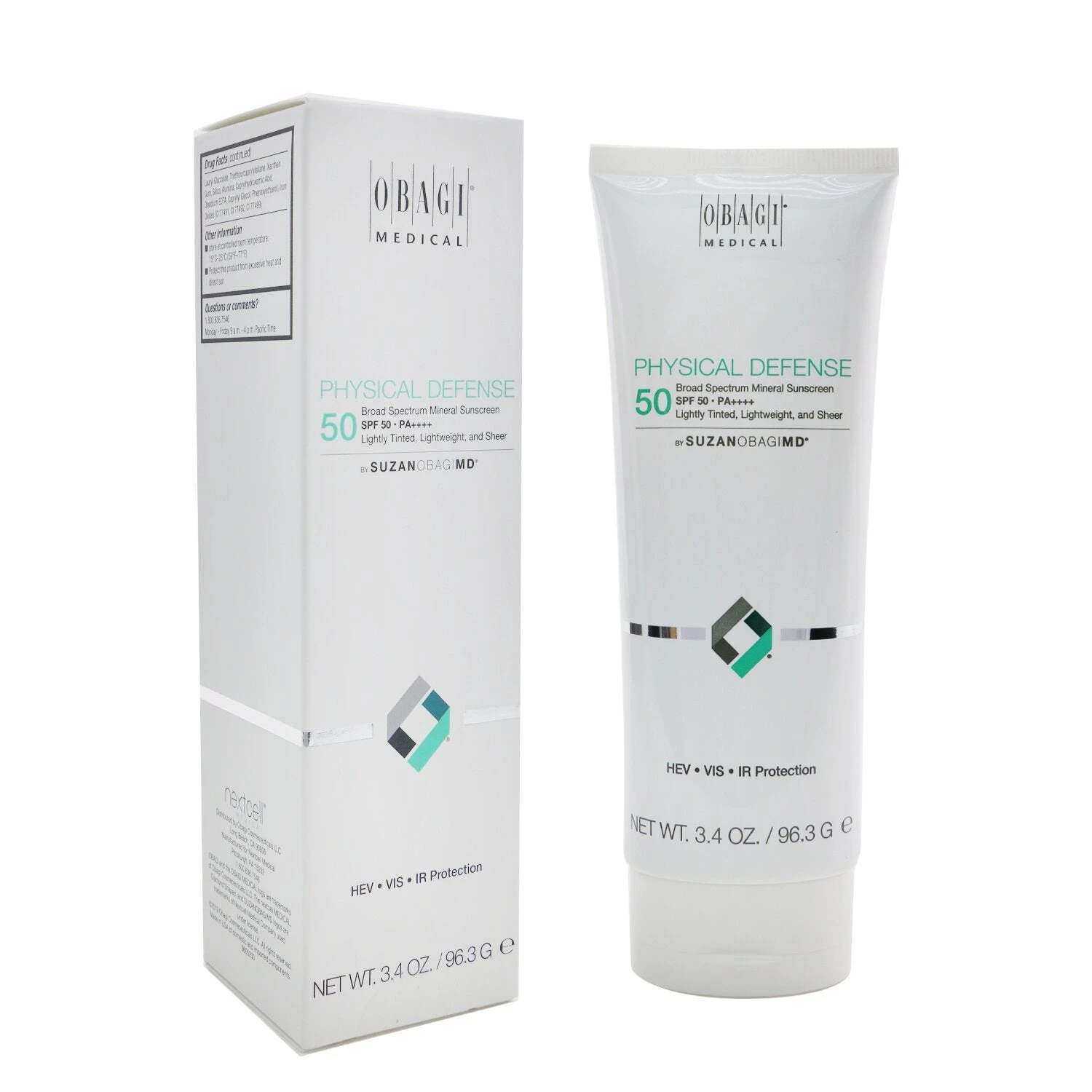Obagi SUZANOBAGIMD Physical Defense Broad Spectrum Mineral Sunscreen SPF 50 PA+++ (Lightly Tinted, Lightweight, & Sheer) 96.3g/3.4oz 4 Obagi SUZANOBAGIMD Physical Defense Broad Spectrum Mineral Sunscreen SPF 50 PA+++ (Lightly Tinted, Lightweight, & Sheer) 96.3g/3.4oz - Image 2