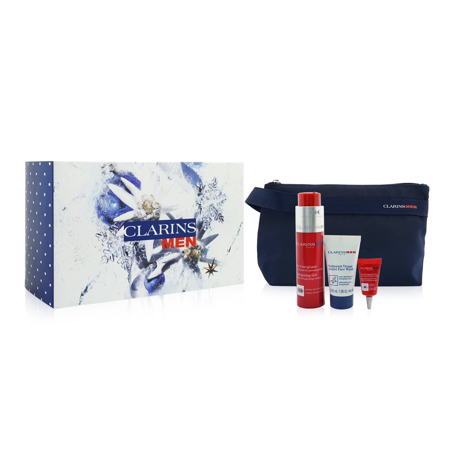 Clarins Clarinsmen Energizing Essentials Set: Energizing Gel 50ml + Active Face Wash 30ml + Energizing Eye Gel 3ml + Bag 3pcs+1bag 4 Clarins Clarinsmen Energizing Essentials Set: Energizing Gel 50ml + Active Face Wash 30ml + Energizing Eye Gel 3ml + Bag 3pcs+1bag - Image 2