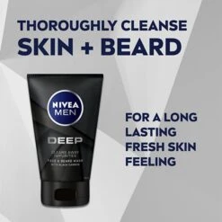 Nivea Men Face And Beard Wash Deep 100ml/3.4oz -Baxt Beauty Shop 6499 2 stock FULL