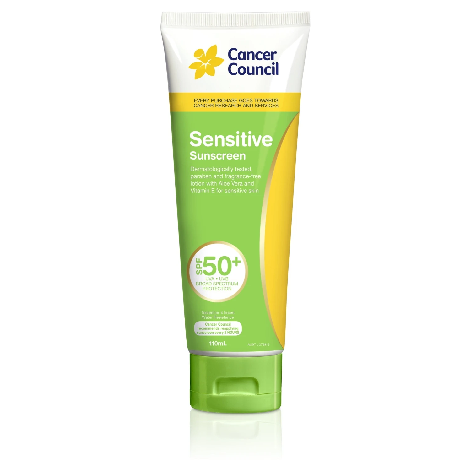 Cancer Council Sensitive Sunscreen SPF50+ 110ml 3 Cancer Council Sensitive Sunscreen SPF50+ 110ml