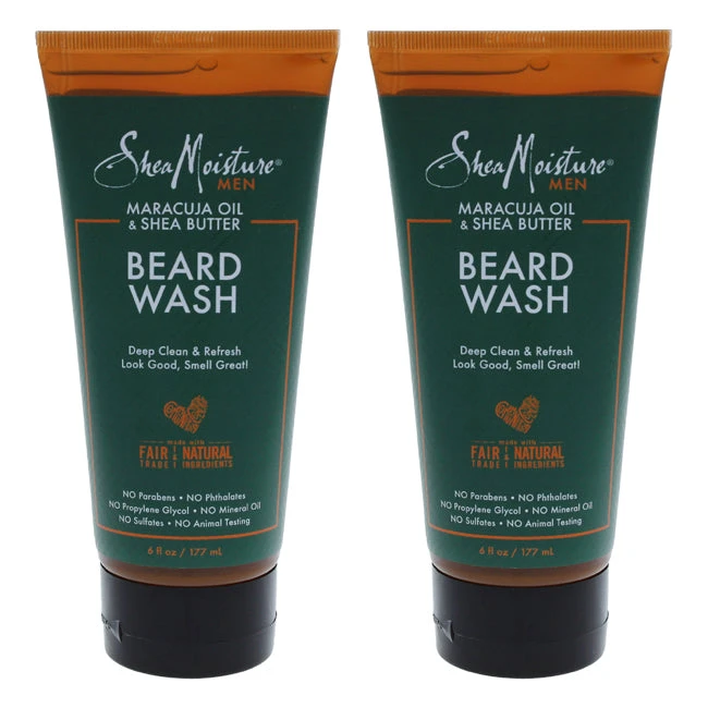 Shea Moisture Maracuja Oil & Shea Butter Beard Wash Deep Clean & Refresh - Pack Of 2 By Shea Moisture For Men - 6 Oz Cleanser 3 Shea Moisture Maracuja Oil & Shea Butter Beard Wash Deep Clean & Refresh - Pack Of 2 By Shea Moisture For Men - 6 Oz Cleanser